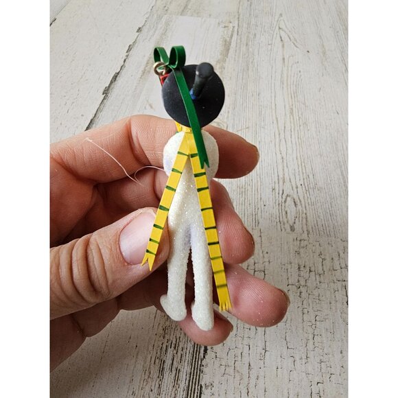 Dept 56 krinkles Mini pencil snowman present scarf glitter ornament Xmas tree - Picture 3 of 7
